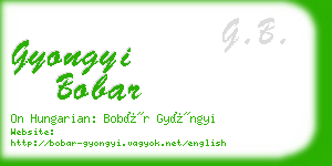 gyongyi bobar business card